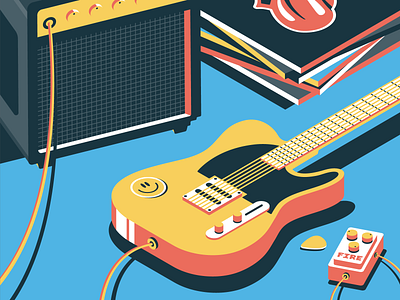 Fender amplifier guitar happy isometric isometric art isometric design isometric illustration lp marshall music rolling stones vector vinyl