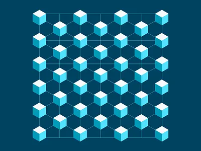 Xage Security - Custom Illustrations blue brand checkmark cubes geometric iconography identity illustrations iot lock nodes protection secure security shield vector whiskey white xage