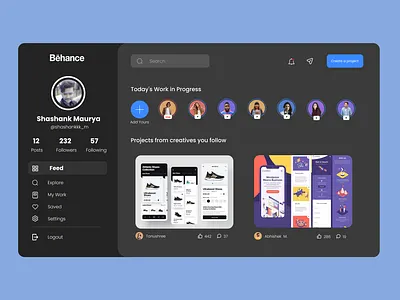 Behance Webpage Redisgn adobe xd app branding design figma minimal ui ux vector web