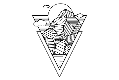 Geometric Mountain abstract design geometric illustration mountain scenery