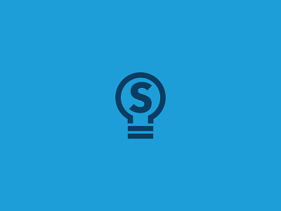 S lightbulb Logo blue experiments icon lightbulb playing symbol vector weird