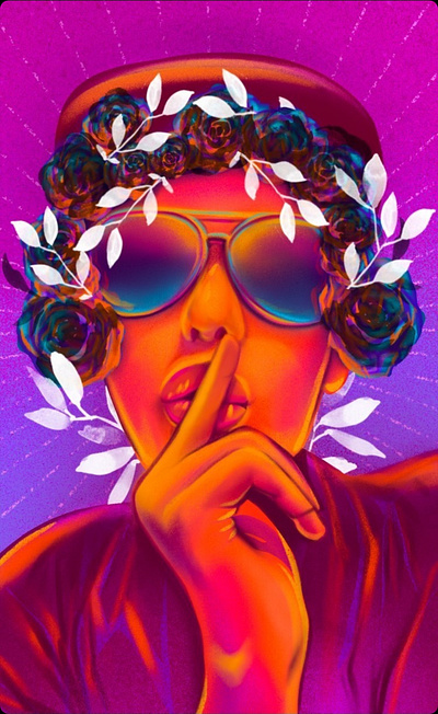 Golden Boy illustration portrait procreate