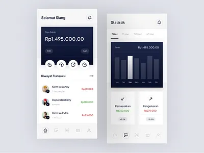 Banking App app banking business clean currency design ewallet finance fintech icon interface minimal mobile money payment simple statistic technology transfer ui