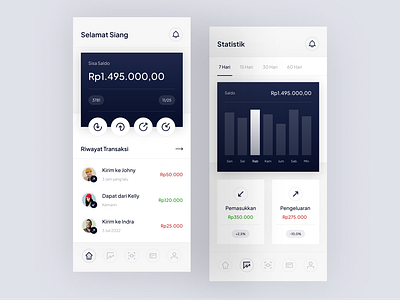 Banking App app banking business clean currency design ewallet finance fintech icon interface minimal mobile money payment simple statistic technology transfer ui