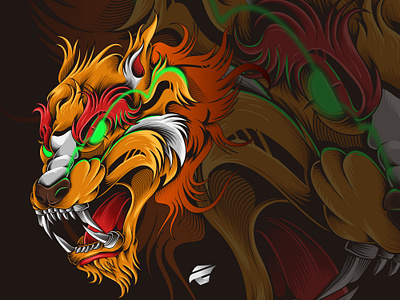 THE TIGER animal apparel branding clothing design eyes graphic design green illustration laser logo orange tiger vector wild yellow