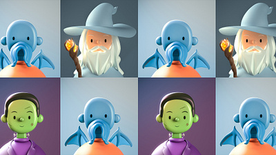 Fantasy Toy Face NFTs | Featured Bitski Drop 3d 3d art gandalf lord of the rings monster nft nftart nfts