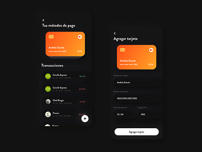 Método de pago y transacciones application card design dribbble payment ui uiux