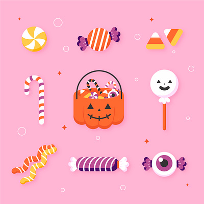 Flat Halloween candy collection Freepik candy halloween