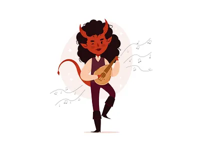 Bard adobe illustrator bard flat girl girl character illustration tiefling vector