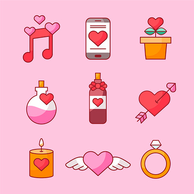 Valentine's day element collection Freepik valentine day