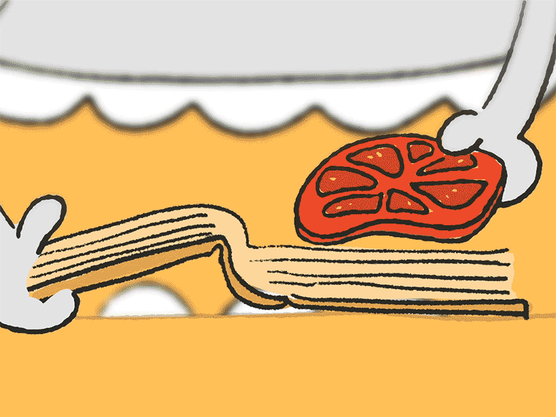 Joyteeth~ 2d book cel hamburger