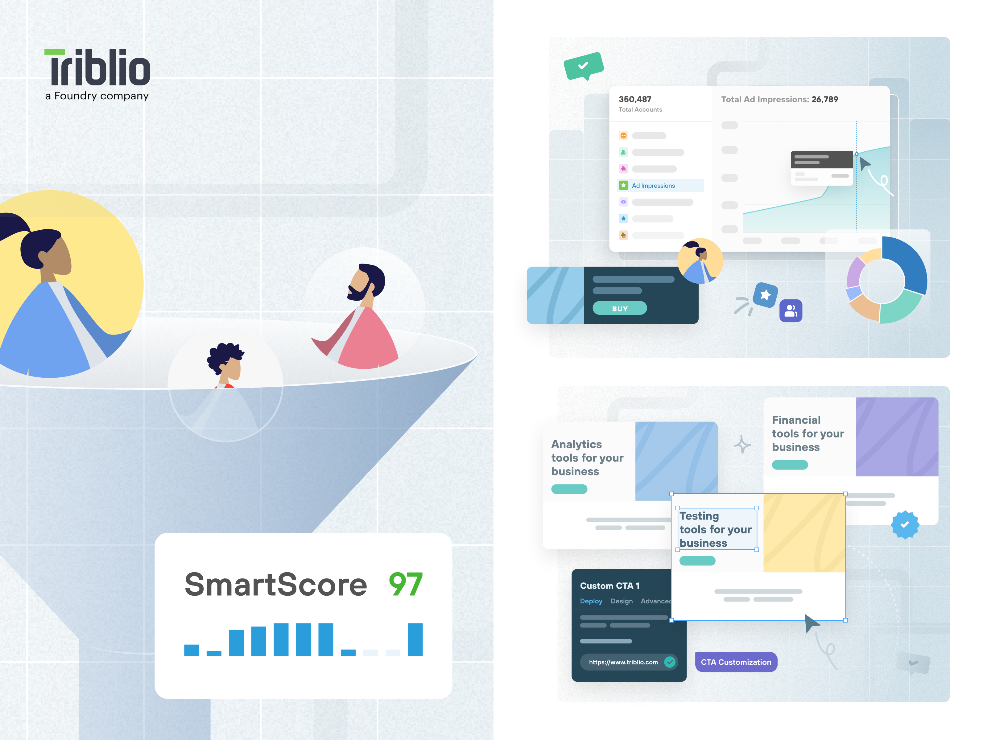 Triblio - Illustrations branding character data graphic graphic design home page illustration illustrations landing landing page marketing minimal ui ui design visualization web web design