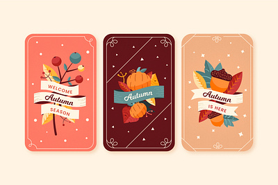 Autumn card collection Freepik autumn