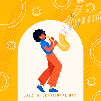 Jazz Day Freepik girl music jazz saxophone