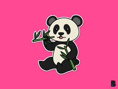 Giant Panda animal art cartoon character children cute flat giant illustration mascot panda vector