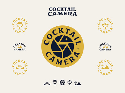 Cocktail Camera badge branding camera cocktail drinks icon identity design photography type