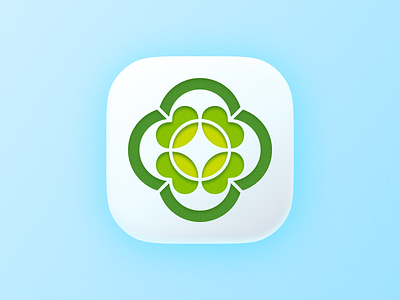 Clover icon! app big sur brand brand identity branding clover flower geometric icon illustration ios logo logo design logodesign luck lucky mark plant rose symbol