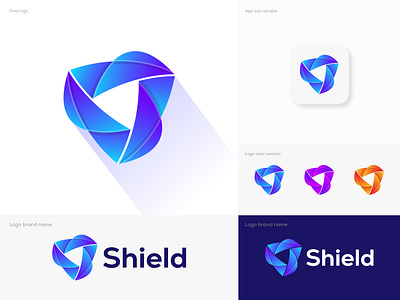 Shield - logo design apps apps icon brand brand identity branding design icon logo logotype mark shield