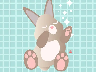 Sleep everywhere bunny illustration logo mascot character mascot design vector