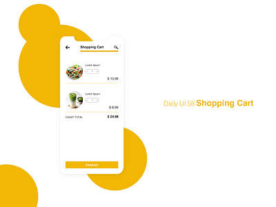 Daily UI 58/100 - Shopping Cart app cart dailyui dailyuichallenge design mobile shopping shopping cart ui ux web website