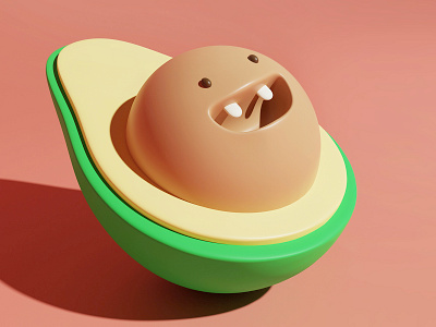 avy 3d 3d art 3d artist 3d modeling art avocado blender blender3d cartoon character design illustration logo vector