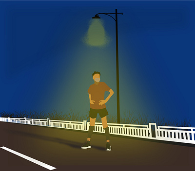 runner pose with light design flatdesign human vector illustration art illustrations light run runner sport traffict vectors