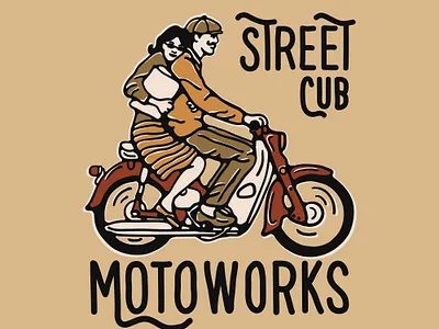 Street Cub availabledesign badgedesign designforsale illustration logoforsale motorcycle motorcycle illustration tshirtdesign vintage badge vintage design vintage illustration vintage logo vintage motorcycle
