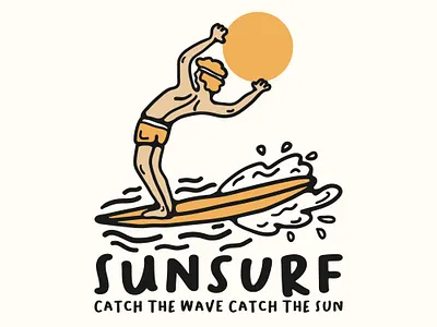 Sunsurf availabledesign badge badgedesign beach illustration logo summer surf surf illustration surfing tropical tshirtdesign vintage badge vintage design