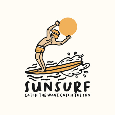 Sunsurf availabledesign badge badgedesign beach illustration logo summer surf surf illustration surfing tropical tshirtdesign vintage badge vintage design