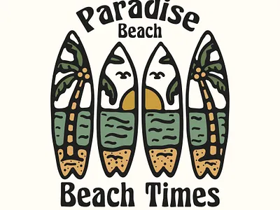 Beach Times availabledesign badgedesign beach illustration paradise summer surf surf illustration surfing tropical tshirtdesign vintage badge vintage design vintage illustration