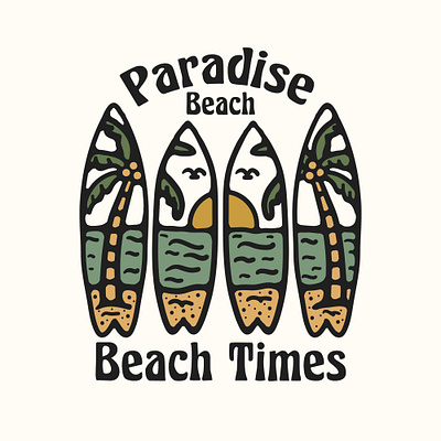 Beach Times availabledesign badgedesign beach illustration paradise summer surf surf illustration surfing tropical tshirtdesign vintage badge vintage design vintage illustration