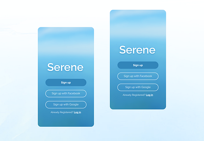 Serene Sign Up 1 branding login mobile mobile app mobile ui signup ui