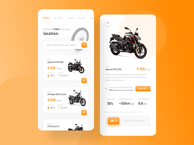 Bike Rental App app appdesign bike bike ride bikerental bikes branding design dribbble figma freelance design icon minimal typography ui ux