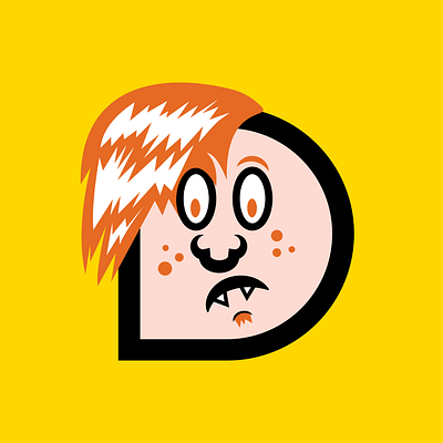 Day 414 adobe illustrator adobe illustrator cc brand design brand identity branding child emotion graphic design kid letter logo logo design logo designer logos monster monster kid orange punk rock vampire yellow