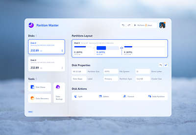 Disk partition design ui