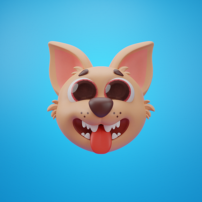 Dog Head 3d big eye blender cartoon cartoon character cute dog dog illustration