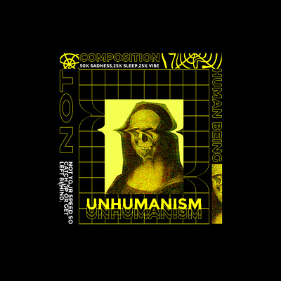 Brutalism Poster UNHUMANISM (For Streetwear Clothes) brutalism clothing design design illustration typography