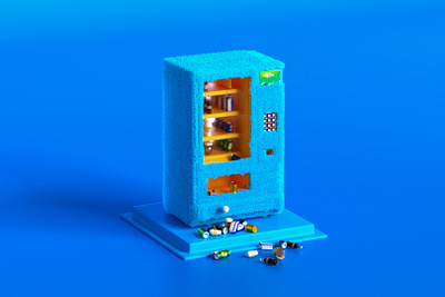 [贸易] vending machine 3d 插图 设计