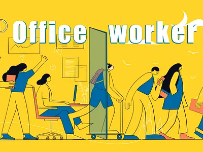 office worker illustration work