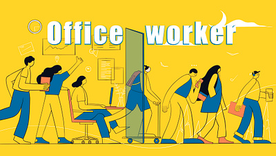 office worker illustration work