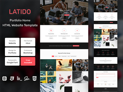 Latido Portfolio Home Page HTML Web Template V1.0 bem blog business homepage html personal portfolio sass services page shop web website