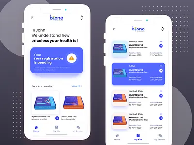 Bione App design genetics health healthcare product ui ux