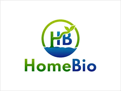 HomeBio Logo bluelogo gradient logo lettermark logo logo logodesign logofolio logos logotype modern logo plants