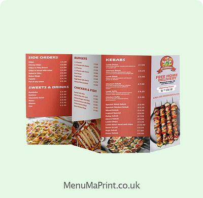 B4 Takeaway Menu | Flyer Printing | Leaflets Online - MenuMa local printing services local printing services