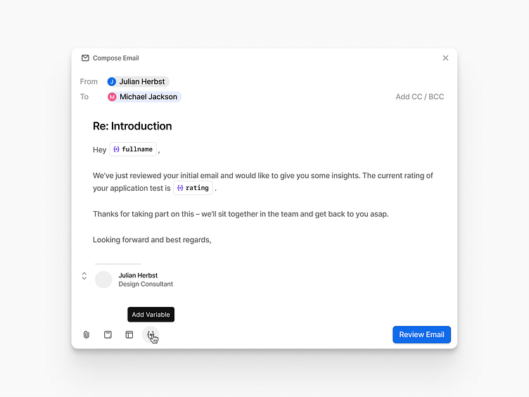 Attio – Emailing with Variables by Julian Herbst for Attio on Dribbble