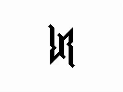 LR or RR ambigram ambigram branding design geometric graphic identity letters logo lr mark monogram premium rr sale symbol vector