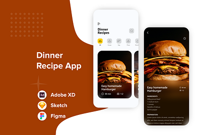 Dinner Recipe Mobile UI Design adobe xd app app design art creative design designer graphic design illustration inspiration mobile app mobile design mobile ui mobile uiux ui ui design uiux uiuxdesign uiuxdesigner uxdesign