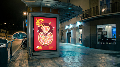 Love and Pizza Poster branding graphic design pizza poster