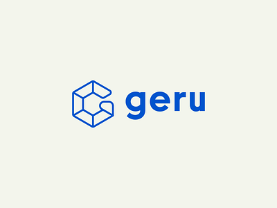 Geru logo blue box g glogo logo logo design logos