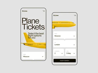 St.Lines Airline Company airline airplane app design concept design figma minimal minimalism plame ui ux ux ui web